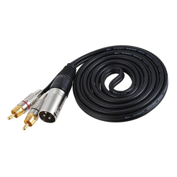 LazaraHome XLR 3Pin Pria untuk 2RCA Jack Male Speaker Pemisah Audio