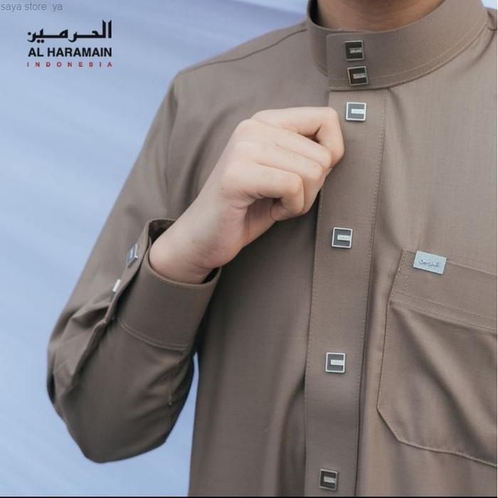 Terbaru Gamis Haromain | Jubah Alharamain | Al Haramain Wool Manset Kancing Kotak | Al Haromain Woll