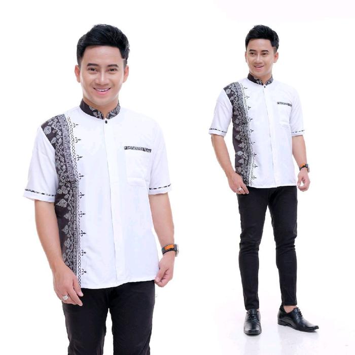 Koko Bordir Pria Dewasa Lengan Pendek Modern dengan Desain Elegan dan Kualitas Terbaik Baju Muslim k