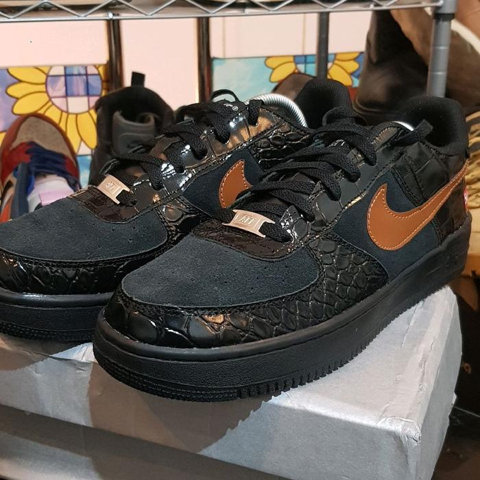 Nike AF1 supreme croco hitam ceklis coklat size 43