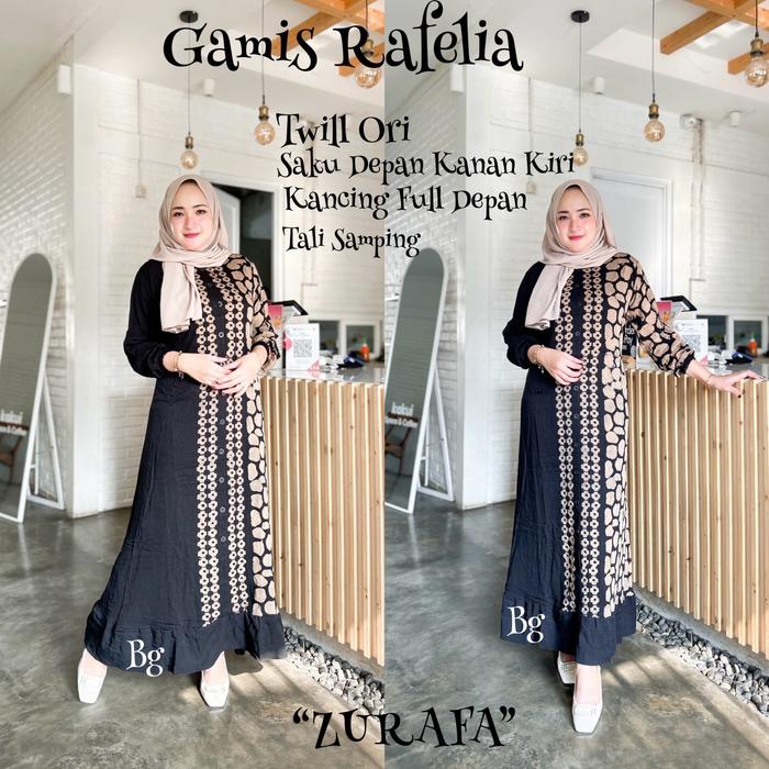 Gamis Rafelia Twill bg collection Motif Zurafa