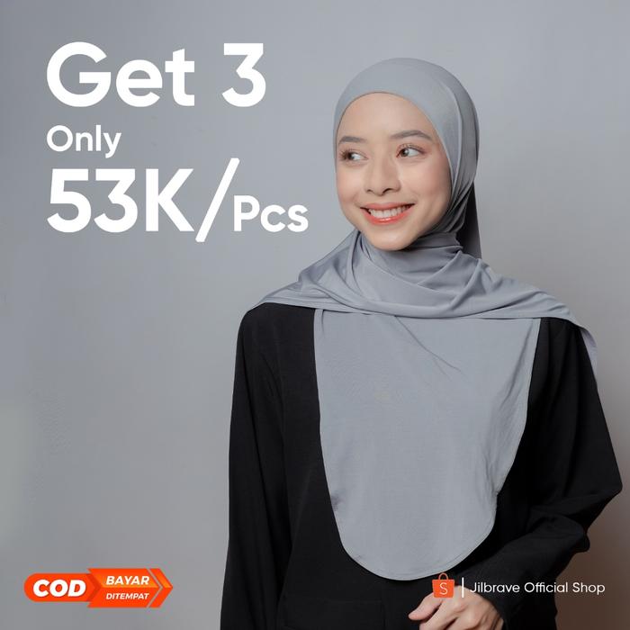 Jilbrave Anne Pashmina Oval Instant dengan Inner Ciput Dalam Syari Premium