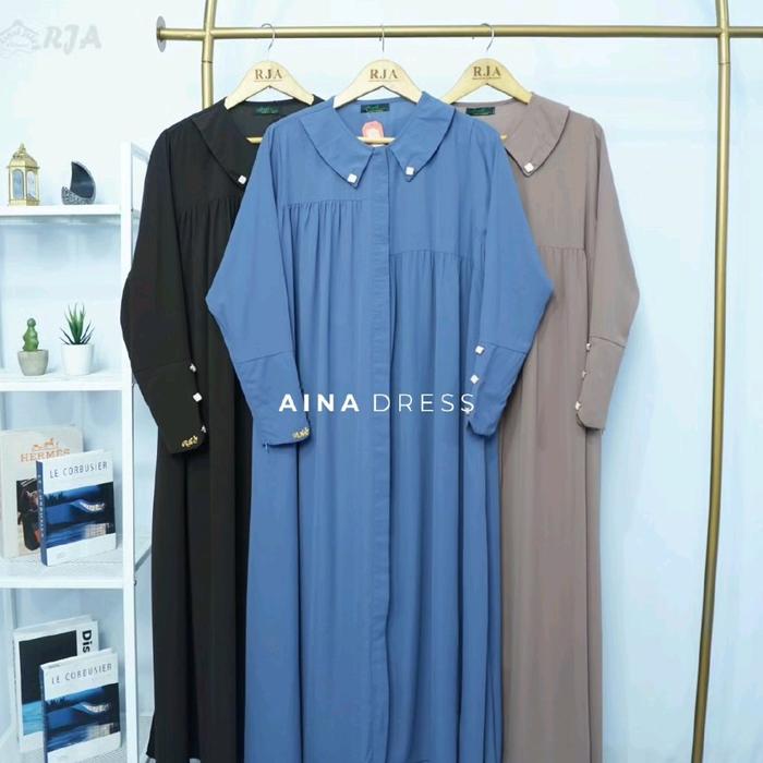 gamis fortaleza, Dress Fortaleza, Gamis kekinian, denim, milo, dark brown