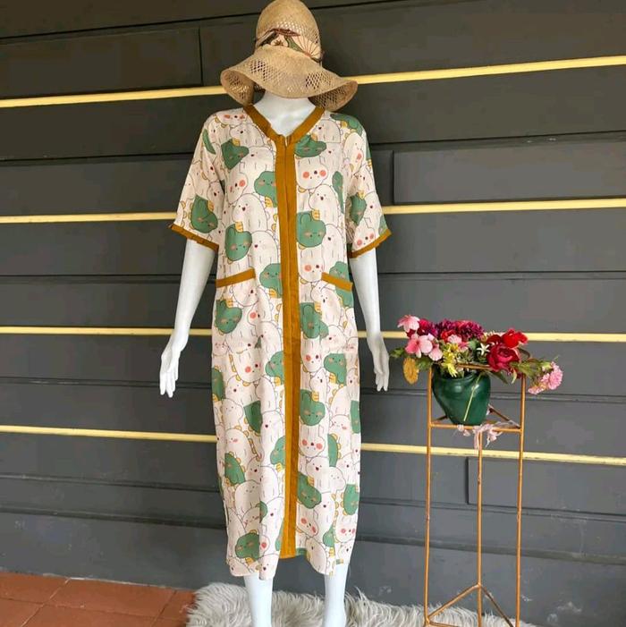 Daster long dress rayon kombinasi premium Jumbo Laris ternyaman Grosir daster Tasikmalaya Baju Tidur