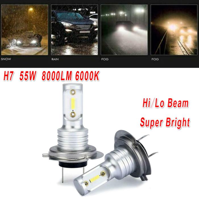 LED CSP Mini H7 LED Headlight Lamps For Car Bulbs Led Hi/Lo Beam 55W