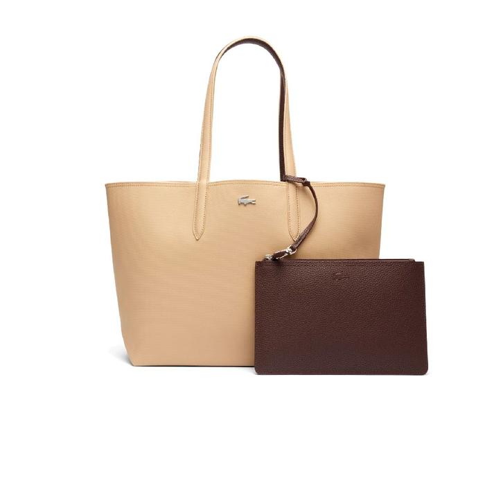 Lacoste Women's Anna Reversible Tote Bag with Pouch - Beige