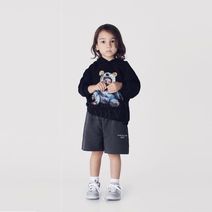 Kids ADLV Baby Face Monster Baby Hoodie Black