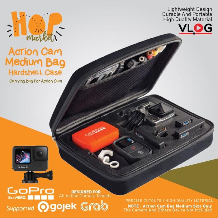 Bag Action Cam Medium Size Case Universal Tas Sedang Kamera Aksi untuk DJI Osmo 5 Pro/4/3, Insta360 