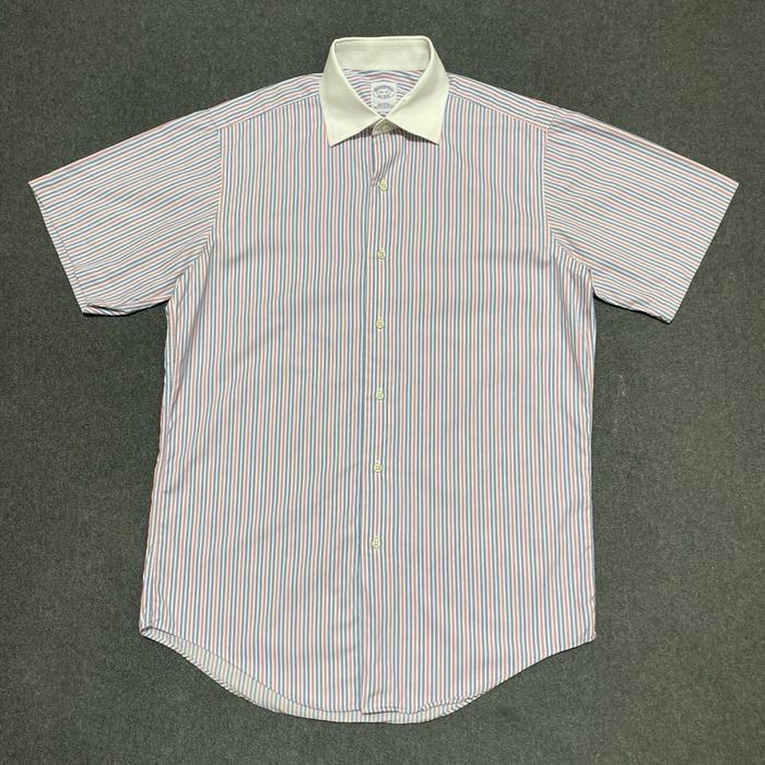 Kemeja Lengan Pendek 80s 90s Brooks Brothers Stripe - L