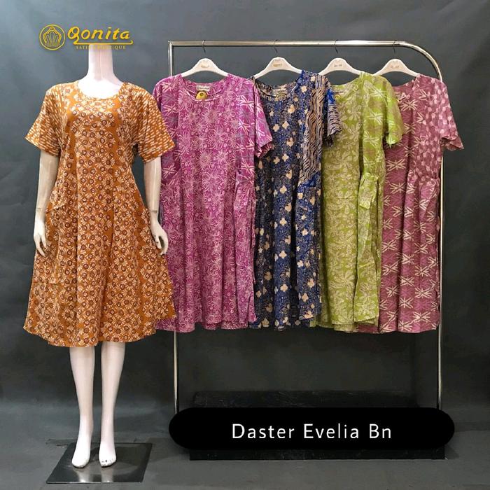 DASTER QONITA BATIK||DASTER EVELIA BN Dress Wanita Pendek Tebal Bumil