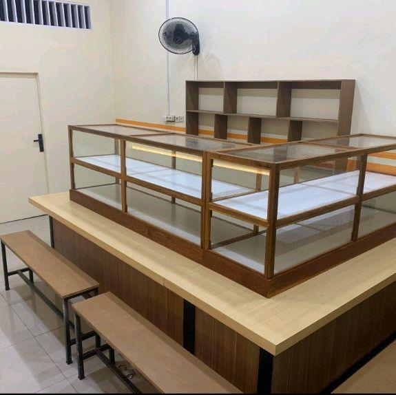 Meja Warung Tegal+ Etalase kayu