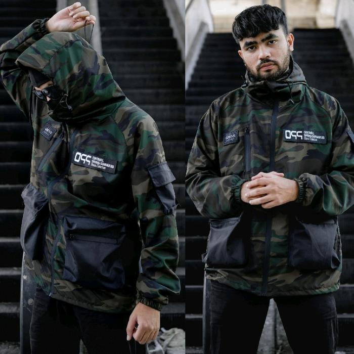 jaket camo pria wanita (jaket loreng) jaket gropcore-jaket gunung waterproof terbaru Parka  Casual K