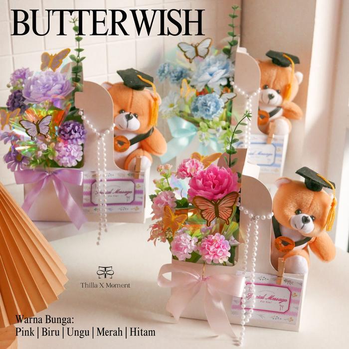 READY [ BUTTERWISH ] CUP HOLDER BOUQUET BUKET BUNGA WISUDA GRADUATION BOUQUET KADO ULANG TAHUN ANNIV