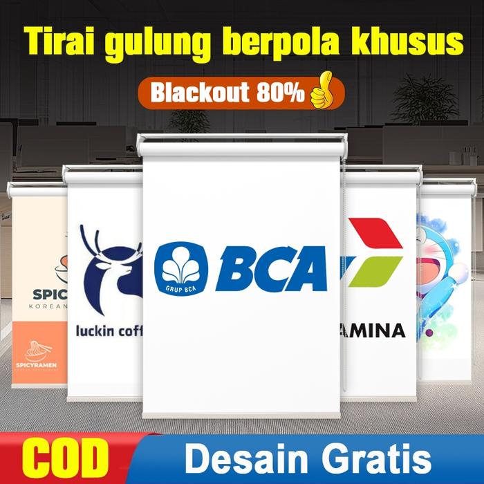 Roller Blind Pola Yang Disesuaikan Tirai Gulung Blackout 80% Tirai Pola Cetak UV Jendela Roller Blin