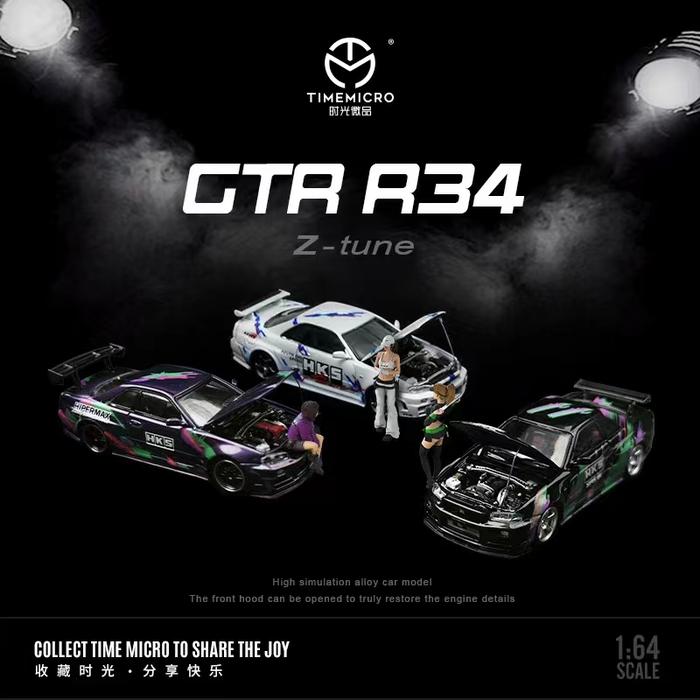 Time Micro1:64 Gtr R34 HKS Diecast Model Car
