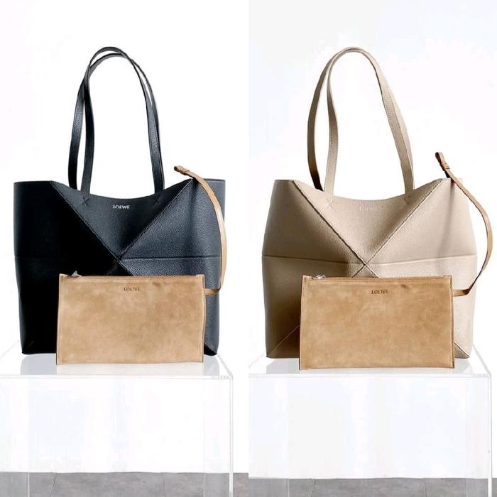 Loewe Medium Puzzle Fold Tote in Soft Grained Calfskin