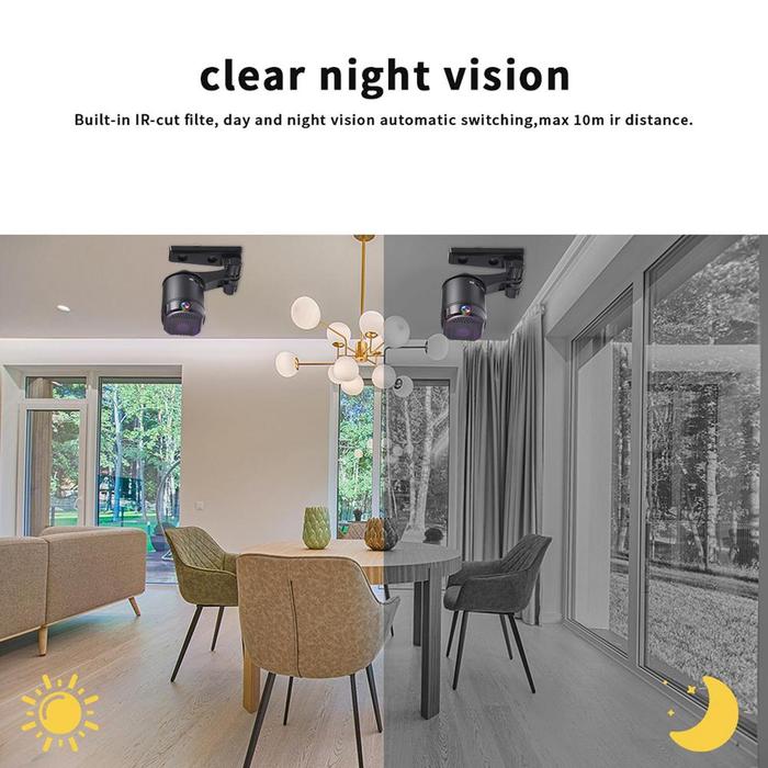 Kamera Keamanan 360 Derajat Kamera WiFi Dalam Ruangan untuk Monitor