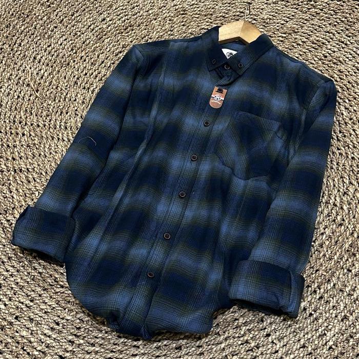 Kemeja Flanel Lengan Panjang Premium Woll, Model QQ17- Ukuran M-XL - Pria, Wanita
