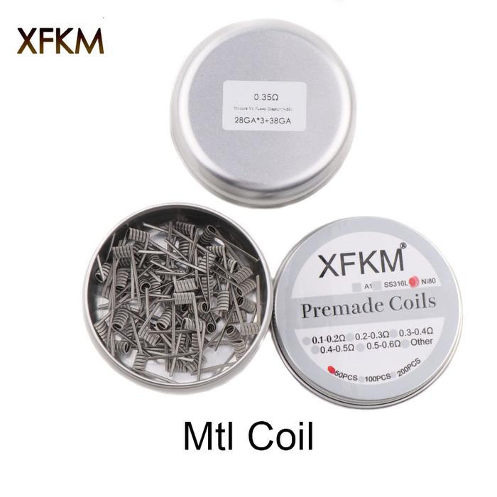 50/100pcs XFKM Superfine MTL Fused Clapton Prebuilt Coil A1 SS316