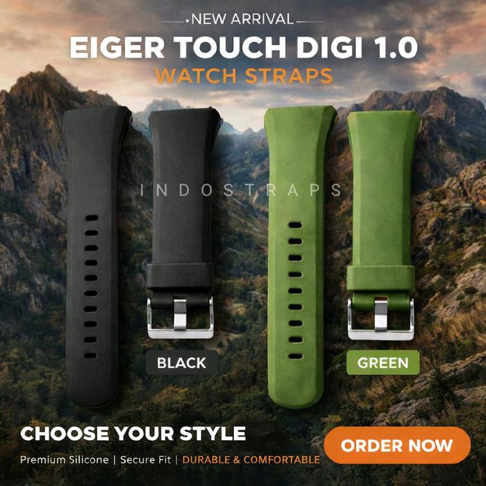 Eiger Strap Tali Jam Tangan LS82 Kualitas Super untuk Watches eiger touch digi 1.0 Tipe LS 82 Kulita