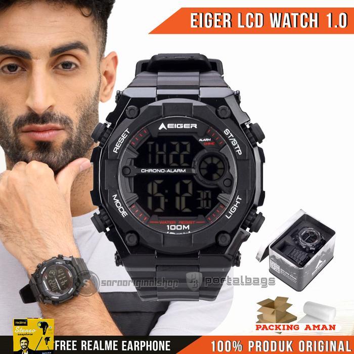 Eiger LCD Watch YP11538 - Jam Tangan Pria - 100% Original