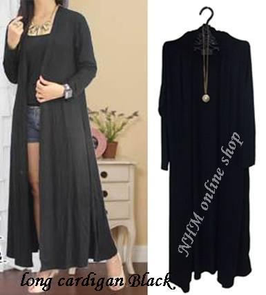 Cardigan Panjang /Long Cardigan/Cardigan Hitam/Cardigan Spandek