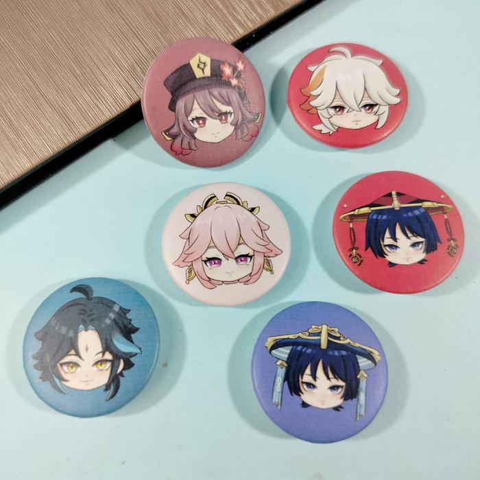 PIN Karakter Game Genshin Impact - PIN Peniti Bross - Hu Tao Kazuha Raiden Wanderer Yae Xiao Anime