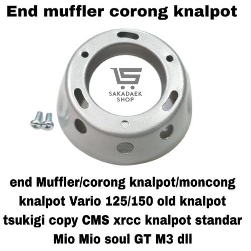 Muffler Cromee Bahan Alumunium Tebal Anti Panas End Muffler End Cup Moncong Knalpot Vario 125 150 Pc