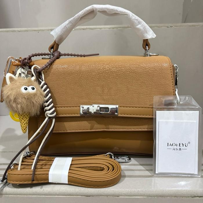 TAOLEYU Tas Brand Ori China dengan Bahan Kulit Sapi Asli Mix PU Leather - Tas Wanita