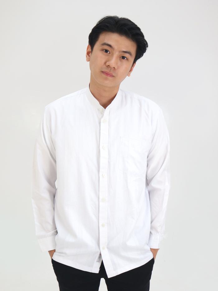 FOREX Kemeja Koko Pria Putih Zayn Lengan Panjang Regular Fit