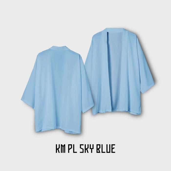 Kimono Outer Polos Biru Langit Outwear Casual FullPrint 3D (KM PL SKY BLUE)