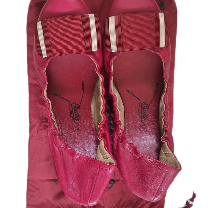 Sepatu Sandal Wanita Bally Original ukuran 35-36 warna merah pink bahan kulit