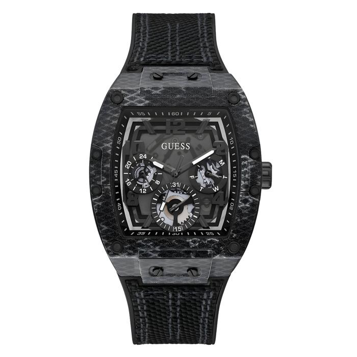 GUESS GW0422G2 Jam Tangan Pria Phoenix Black Dial Black Nylon/Silicone Strap 43mm