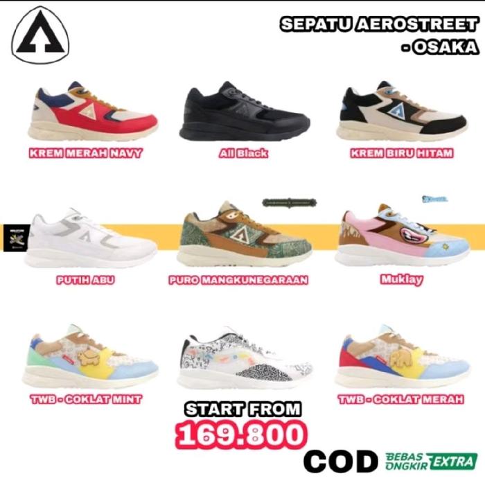[ORIGINAL] SEPATU AEROSTREET OSAKA - Sepatu Sneakers Unisex Pria dan Wanita / Osaka Putih Abu Muda /