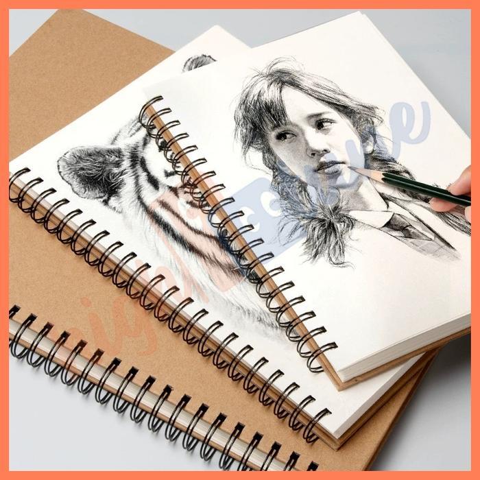 Hightune Sketch Book A5/A4/8K/16K Sketchbook Drawing Book 30 Lembar Spiral Sketchbook Tebal