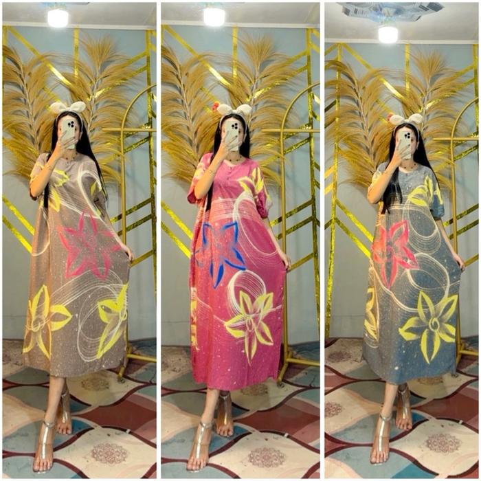 paket usaha 3 daster JUMBO LD 130 PB 115 MOTIF RAFANIA rayon standard BUSUI BUMIL ONLY 125 RIBU