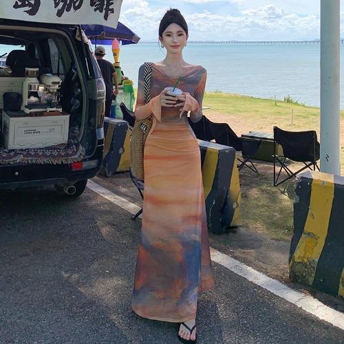 TERBARU long dress press body lengan panjang premium formal simple elegan baju dress pantai outfit w