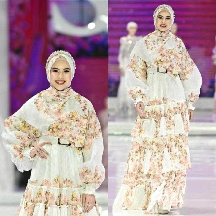 Gamis Dress Kartika putri 10 Hektar by Shellasaukia Wanita Muslim Lebaran Kondangan Pesta Remaja Mot