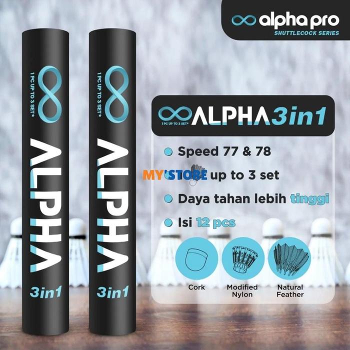 Shuttlecock Alpha 3 in 1 Alpha Eco Alpha Play Alpha Black Alpha X Kok Badminton 3in1 3 in 1 Technolo