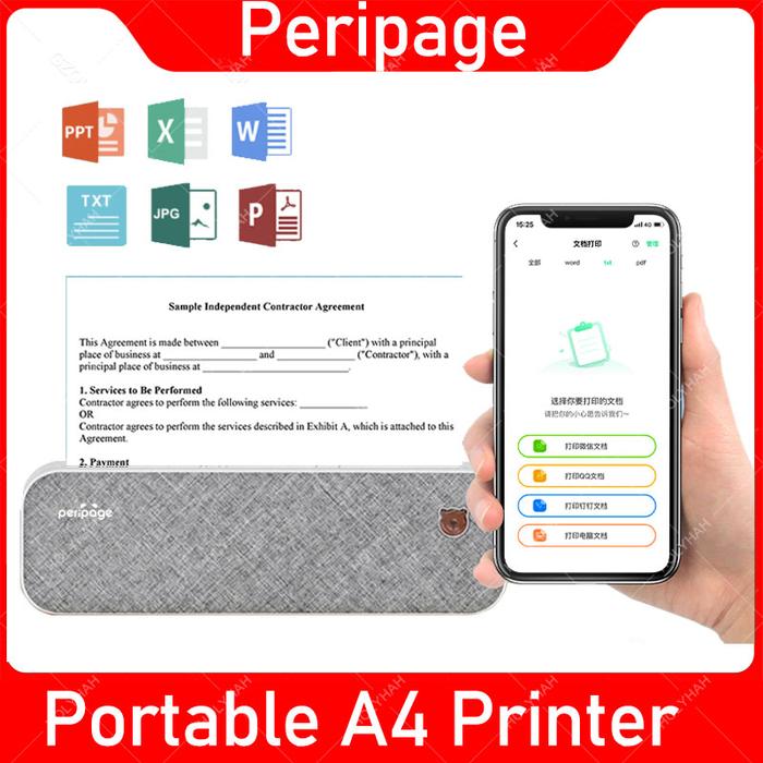 Peripage Portable A4 Printer Direct Thermal Printer Mobile Printer