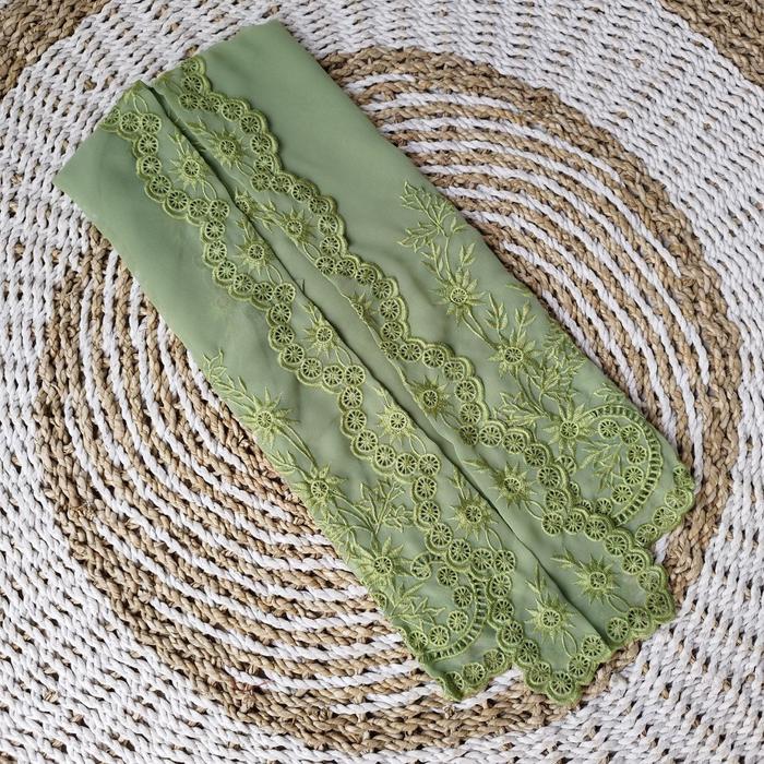 Kain Lembaran Kebaya Sifon Bordir Daun dan Halus Kebaya Bali Murah