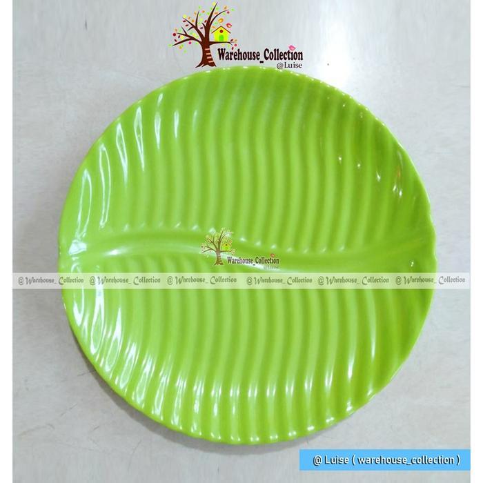Piring melamin 9inc model daun pisang /piring makan/piring saji/piring lauk 100% melamin foodgrade S