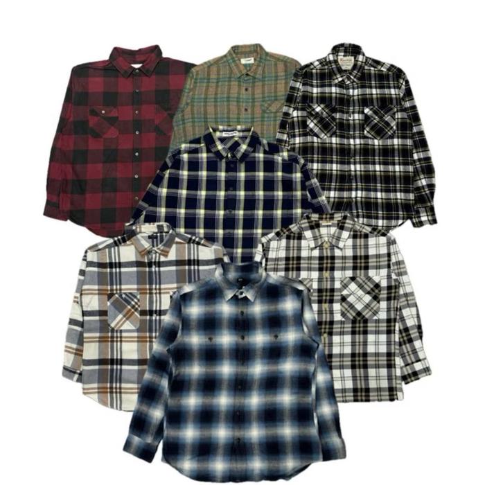 FLANNEL CASUAL/FLANNEL VINTANGE/FLANNEL VETERANO Pria Santai Vintage