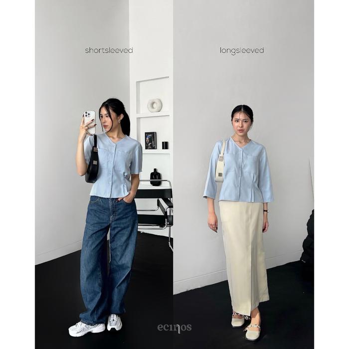 ECINOS - Butter Top 2.0 - Atasan Wanita (V-Neck Casual Top)
