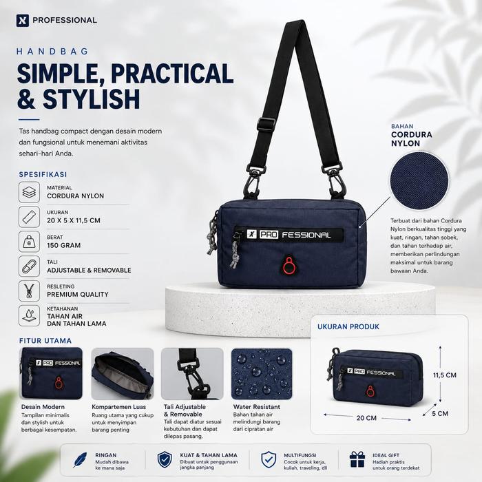 [HOT SALE] Tas selempang Sling Bang Pria/Hand Bag Pria/Cluth Bag/Tas 2 in 1 Xpro pria