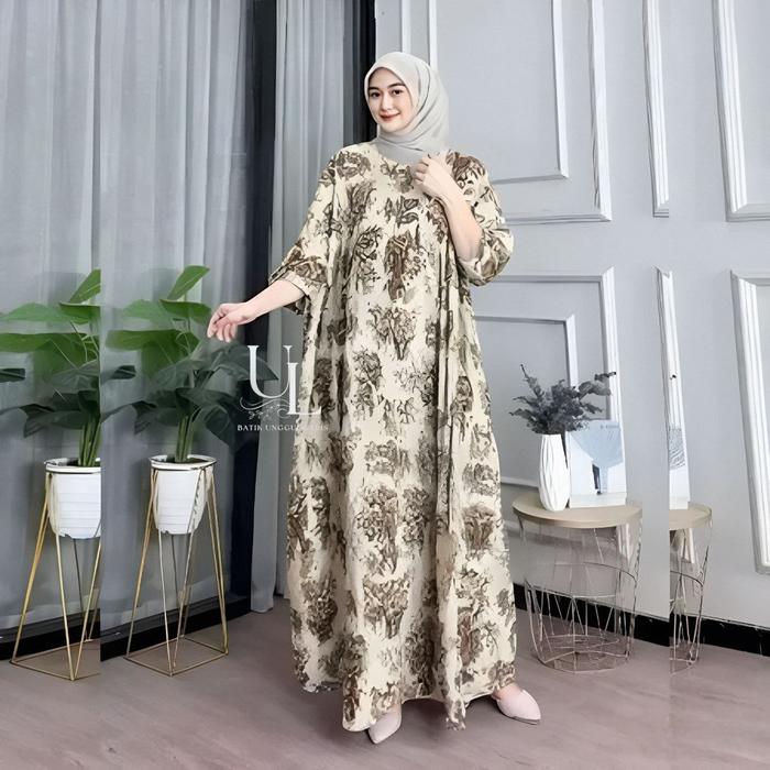 Kaftan Jovita Rayon Uzbekistan Bandung Adem Ringan by Batik Unggul Laris Indonesia Jumbo LD 140 Supe