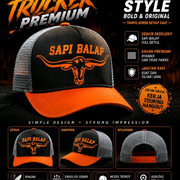 topi jaring sapi balap