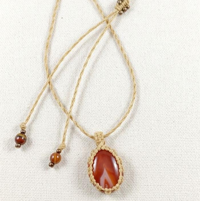 The Fire Stone - Carnelian Macrame