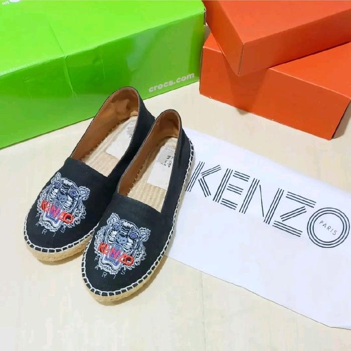 Kenzo Tiger Red Fonts Espadrilles Navy  Shoes Original  Made In Spain