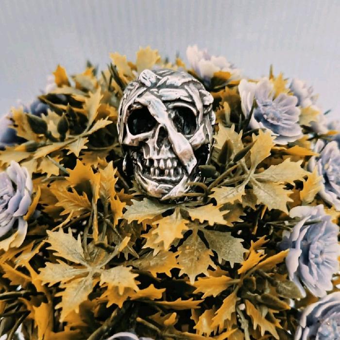 Fourspeed Metalwerks Cincin / Ring Skull Mummy Bahan Logam Pewter Berkualitas Ukiran Detail